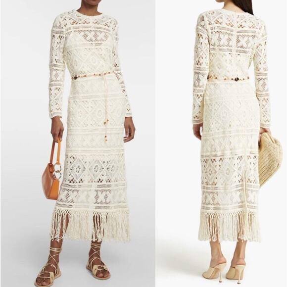 Zimmermann Dresses & Skirts - $1000 Zimmermann Cira Ribbon Lace Midi Dress Ivory US Sz 4 P Small Resort
